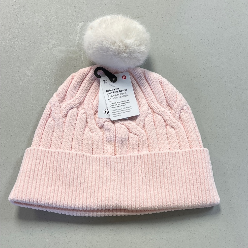 Lululemon Athletica Pink Cable Knit Beanie